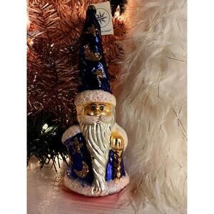 Christopher Radko 1995 Starry Night Wizard Santa Glass Ornament NWT w/ Box